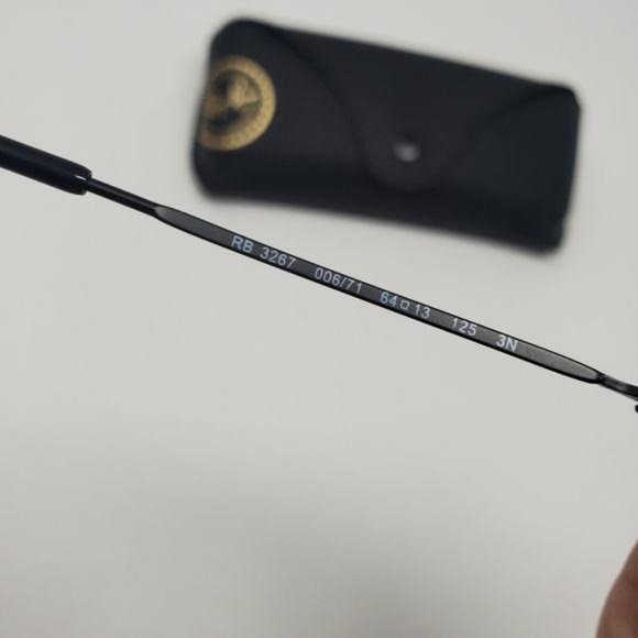 RAY-BAN Aviator Sunglasses Black RB 3267 NWOT - Picture 3 of 7